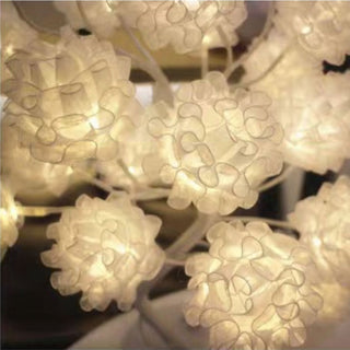 Auramma Collections Funky Kawaii Spring Elegant Pink White Blue Chiffon Hydrangea Flower Tree Night Ambient Desk Table Bedroom Living Room LED Light