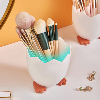 Auramma Collections Funky Kawaii Super Cute Cracked Chicken Egg Stationery Organizer Pen Brush Holder