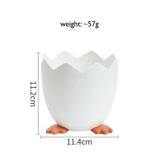 Auramma Collections Funky Kawaii Super Cute Cracked Chicken Egg Stationery Organizer Pen Brush Holder