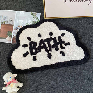 Auramma Collections Funky Kawaii White Black Green Pink Cloud Shaped Bath Mat