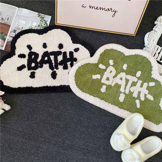 Auramma Collections Funky Kawaii White Black Green Pink Cloud Shaped Bath Mat