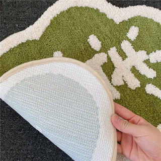 Auramma Collections Funky Kawaii White Black Green Pink Cloud Shaped Bath Mat