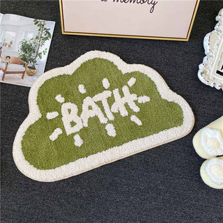 Auramma Collections Funky Kawaii White Black Green Pink Cloud Shaped Bath Mat