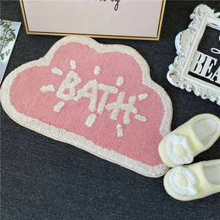 Auramma Collections Funky Kawaii White Black Green Pink Cloud Shaped Bath Mat