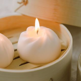 Auramma Collections Funky Kawaii Xiaolongbao Bun Shaped Aromatherapy Scented Candle Steamer Cage