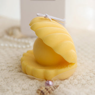 Auramma Collections Funky Kawaii Blue White Pink Green Yellow Pearl Oyster Seashell Scented Candle