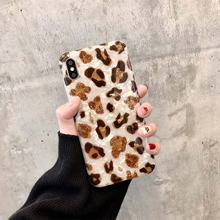 Auramma Collections Soft TPU Case Glitter Leopard Print for iPhone 13 12 11 Pro Max Mini X XS XR 7 8 Plus