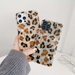 Auramma Collections Soft TPU Case Glitter Leopard Print for iPhone 13 12 11 Pro Max Mini X XS XR 7 8 Plus