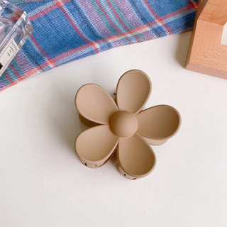 Auramma Collections Matte Creamy Coffee Assorted Large Small Half Circle Bow Bun Flower Keel Zig Zag Hair Claw Clip