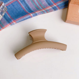 Auramma Collections Matte Creamy Coffee Assorted Large Small Half Circle Bow Bun Flower Keel Zig Zag Hair Claw Clip