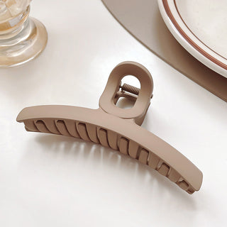 Auramma Collections Matte Creamy Coffee Assorted Large Small Half Circle Bow Bun Flower Keel Zig Zag Box Twist Hair Claw Clip