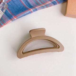 Auramma Collections Matte Creamy Coffee Assorted Large Small Half Circle Bow Bun Flower Keel Zig Zag Hair Claw Clip