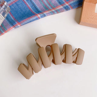 Auramma Collections Matte Creamy Coffee Assorted Large Small Half Circle Bow Bun Flower Keel Zig Zag Box Twist Hair Claw Clip