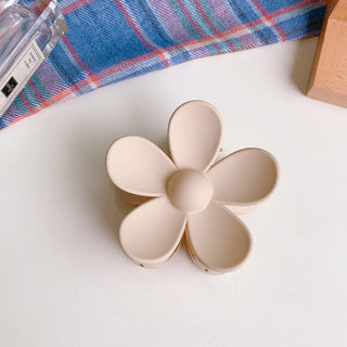 Auramma Collections Matte Creamy Coffee Assorted Large Small Half Circle Bow Bun Flower Keel Zig Zag Hair Claw Clip