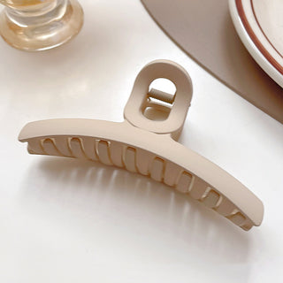 Auramma Collections Matte Creamy Coffee Assorted Large Small Half Circle Bow Bun Flower Keel Zig Zag Box Twist Hair Claw Clip