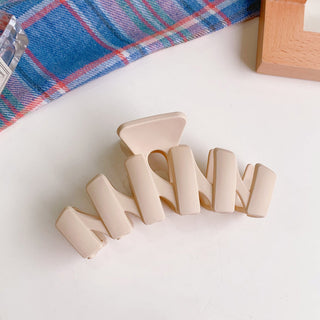 Auramma Collections Matte Creamy Coffee Assorted Large Small Half Circle Bow Bun Flower Keel Zig Zag Box Twist Hair Claw Clip