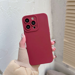 Auramma Collections Matte Plain Color Angel Eyes Camera Bumper Pink Purple Red White Black Green Caramel Blue Red TPU Case iPhone 14 13 12 11 Pro Max Plus