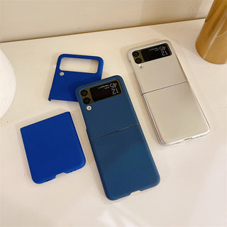 Auramma Collections Matte Plain Color Orange Coffee Caramel Mint Blue Navy Yellow White Dusty Nude Pink Silver Purple Soft TPU Case Samsung Galaxy Z Flip 3 4