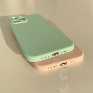 Auramma Collections Matte Plain Pastel Elegant Color Bumped Camera Protection Pink Cream White Black Green Purple Nude Pink TPU Case iPhone 14 13 12 11 Pro Max Plus