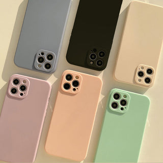 Auramma Collections Matte Plain Pastel Elegant Color Bumped Camera Protection Pink Cream White Black Green Purple Nude Pink TPU Case iPhone 14 13 12 11 Pro Max Plus
