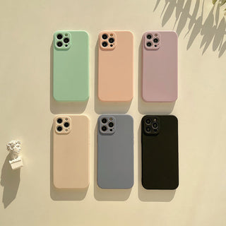 Auramma Collections Matte Plain Pastel Elegant Color Bumped Camera Protection Pink Cream White Black Green Purple Nude Pink TPU Case iPhone 14 13 12 11 Pro Max Plus