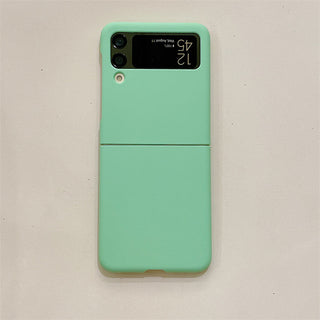 Auramma Collections Matte Plain Color Orange Coffee Caramel Mint Blue Navy Yellow White Dusty Nude Pink Silver Purple Soft TPU Case Samsung Galaxy Z Flip 3 4