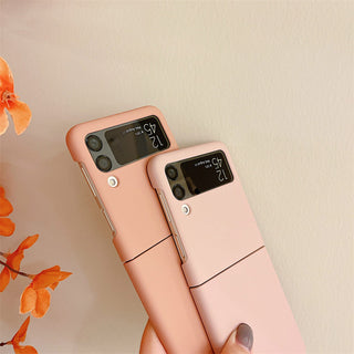 Auramma Collections Matte Plain Color Orange Coffee Caramel Mint Blue Navy Yellow White Dusty Nude Pink Silver Purple Soft TPU Case Samsung Galaxy Z Flip 3 4
