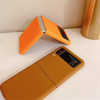 Auramma Collections Matte Plain Color Orange Coffee Caramel Mint Blue Navy Yellow White Dusty Nude Pink Silver Purple Soft TPU Case Samsung Galaxy Z Flip 3 4 