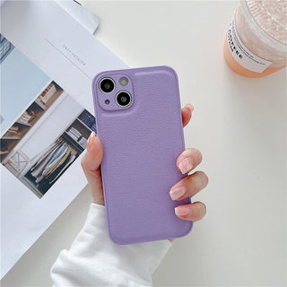 Auramma Collections Matte Plain Leather TPU camera protection iPhone Case Blue Pink White Purple Red Yellow Black Khaki iPhone 14 13 12 11 Pro Max Plus