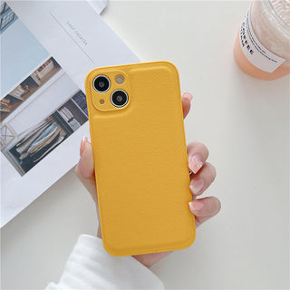Auramma Collections Matte Plain Leather TPU camera protection iPhone Case Blue Pink White Purple Red Yellow Black Khaki iPhone 14 13 12 11 Pro Max Plus