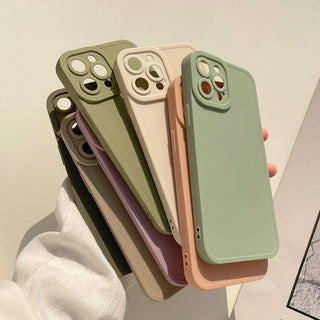 Auramma Collections Matte Plain Pastel Angel Eyes Camera Protection Beige Pink Purple Latte Grey Green olive Brown iPhone TPU Case