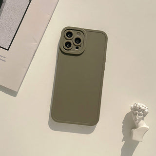 Auramma Collections Matte Plain Pastel Angel Eyes Camera Protection Beige Pink Purple Latte Grey Green olive Brown iPhone TPU Case
