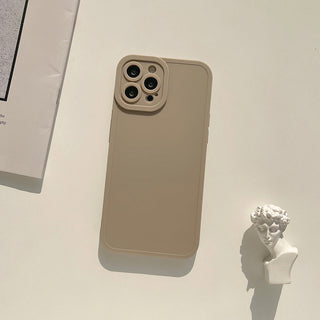 Auramma Collections Matte Plain Pastel Angel Eyes Camera Protection Beige Pink Purple Latte Grey Green olive Brown iPhone TPU Case