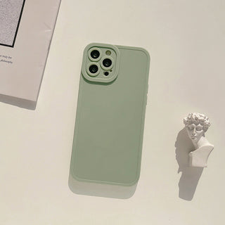 Auramma Collections Matte Plain Pastel Angel Eyes Camera Protection Beige Pink Purple Latte Grey Green olive Brown iPhone TPU Case
