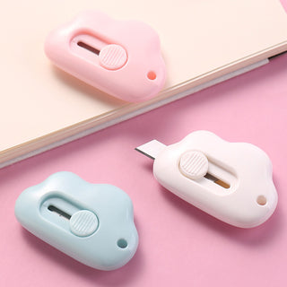 Auramma Collections Mini Pastel Cloud Shaped Stationery Knife Pink White Blue
