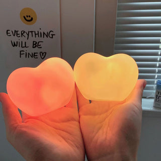 Auramma Collections Cute Mini 3D Portable Glowing Heart Night Light Ambient Lamp