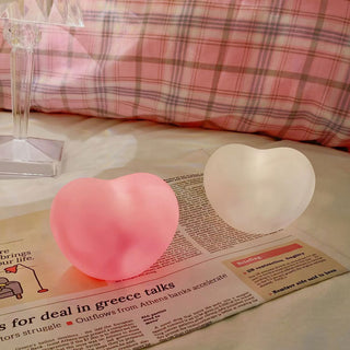 Auramma Collections Cute Mini 3D Portable Glowing Heart Night Light Ambient Lamp