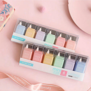 Auramma Collections Mini Pastel Color Purple Blue Green Yellow Pink Cute Wite Out Set