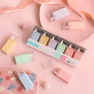 Auramma Collections Mini Pastel Color Purple Blue Green Yellow Pink Cute Wite Out Set