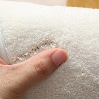 Auramma Collections Round White Faux Wool Black Letters Happiness Home Bedroom Living Area Rug