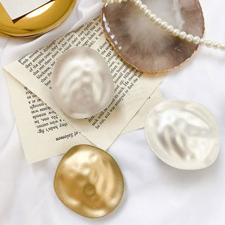 Auramma Collections Elegant Gold Silver Plated Irregular Oval Shape Pull Out Phone Grip