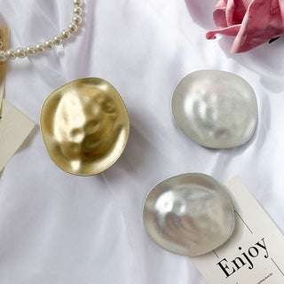 Auramma Collections Elegant Gold Silver Plated Irregular Oval Shape Pull Out Phone Grip