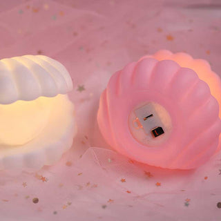 Auramma Collections Cute 3D Portable Seashell Pearl Night Light Ambient Lamp