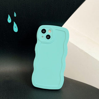 Auramma Collections Wavy Edge Matte Plain Color White Pink Blue Black Green Soft TPU Case iPhone 14 13 12 11 Pro Max Mini X XS XR