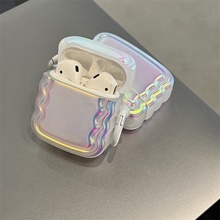Auramma Collections Wavy Shaped Cushion Radiant Fairy Color Soft TPU Case AirPods 1 2 3 Pro