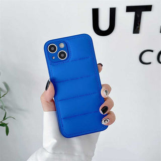Auramma Collections Winter Puffer Jacket Style Blue Yellow Silver Black Green White Orange Cases For iPhone 13 12 11 Pro Max Mini X XS XR 7 8 Plus