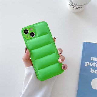 Auramma Collections Winter Puffer Jacket Style Blue Yellow Silver Black Green White Orange Cases For iPhone 13 12 11 Pro Max Mini X XS XR 7 8 Plus