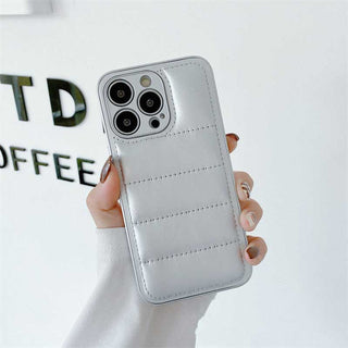 Auramma Collections Winter Puffer Jacket Style Blue Yellow Silver Black Green White Orange Cases For iPhone 13 12 11 Pro Max Mini X XS XR 7 8 Plus