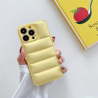 Auramma Collections Winter Puffer Jacket Style Blue Yellow Silver Black Green White Orange Cases For iPhone 13 12 11 Pro Max Mini X XS XR 7 8 Plus