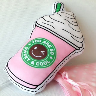 Auramma Collections Y2K Creative Funny Pink Frappuccino Coke Milk Flamingo Ice-Cream Sunglasses Lollipop Cotton Candy Fries Heart Camera Lips Heels Nail Polish Mascara Plushie Pillow Cushion